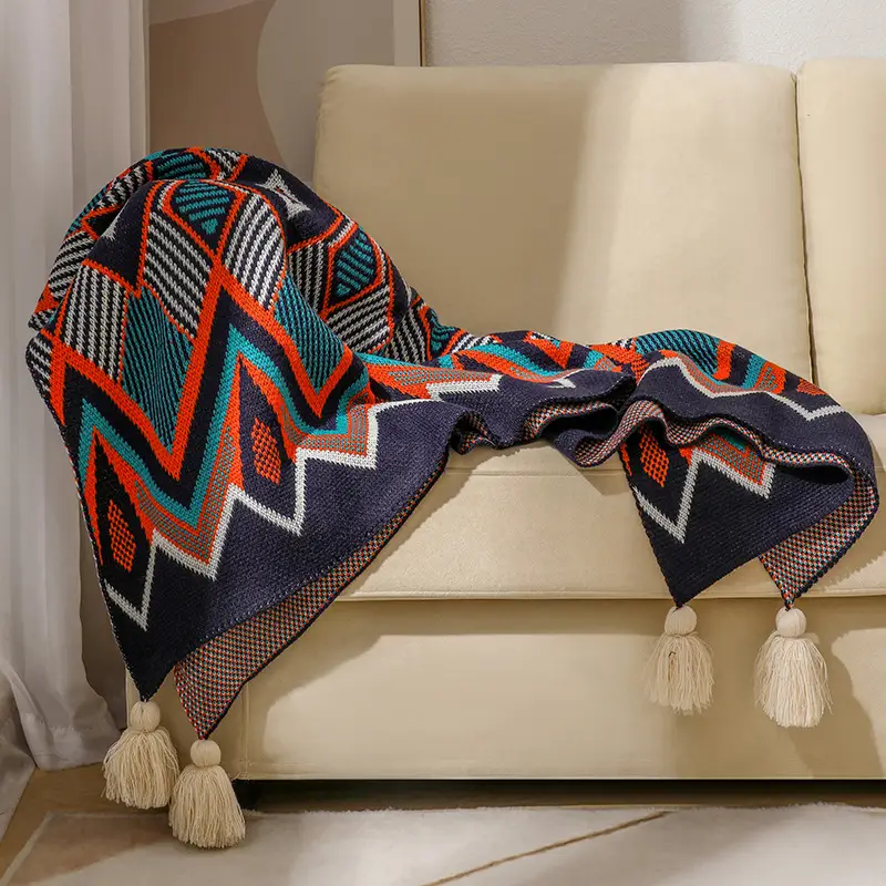 Bohemian Geometric Throw Blanket Four Seasons Universal
