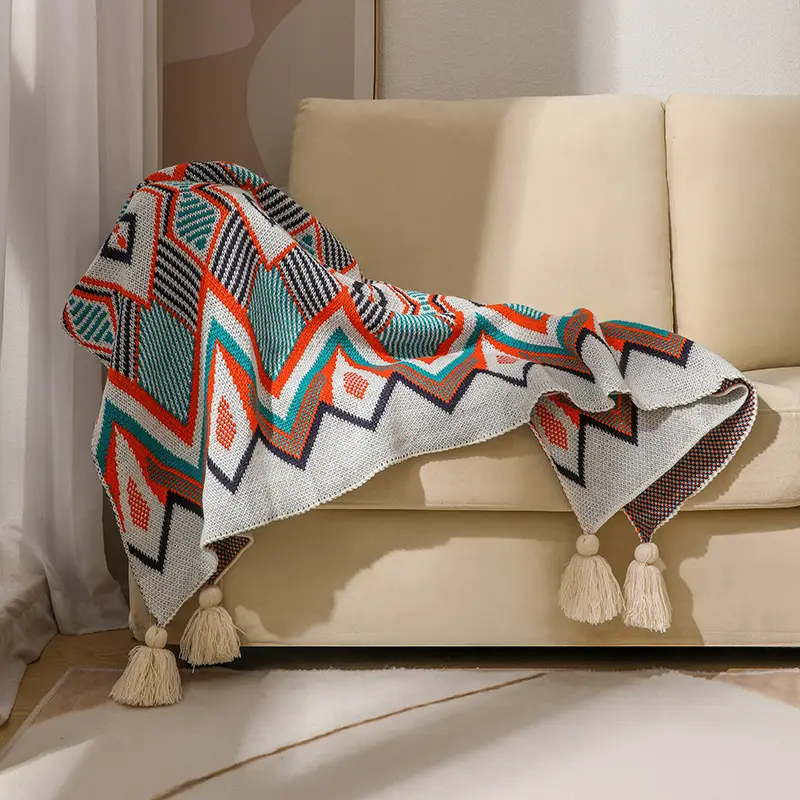 Bohemian Geometric Throw Blanket Four Seasons Universal