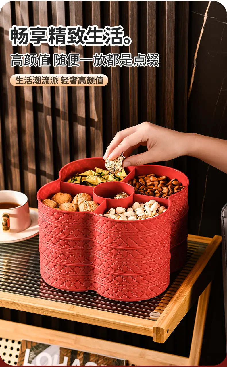 Red Light Luxury Fruit Compartment Box with Lid — feature 13