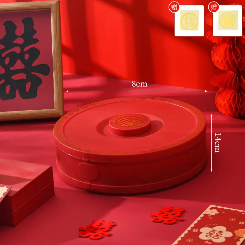 Red Light Luxury Fruit Compartment Box with Lid - Image 3