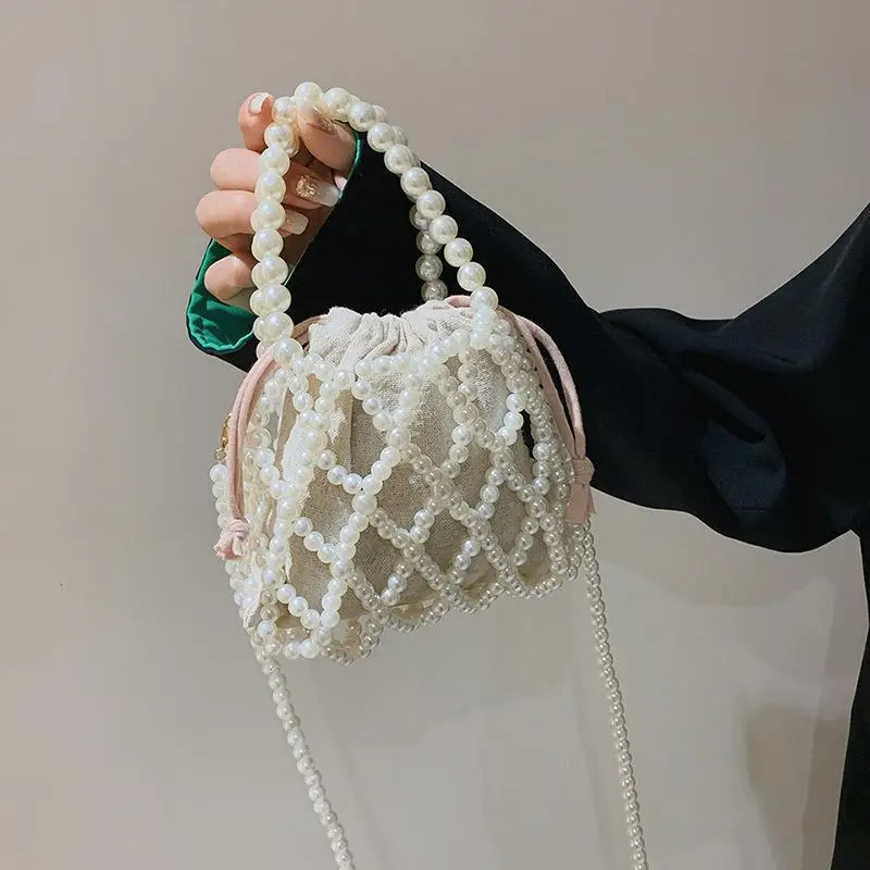 Pearl Crossbody Bag for Women with Hollow Beads Design - Image 3