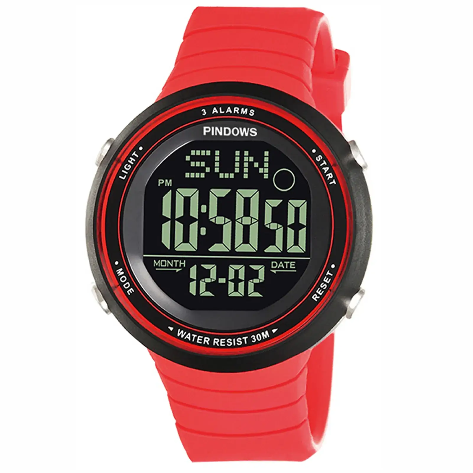 Digital Waterproof Alarm Clock with Red Band - Image 3