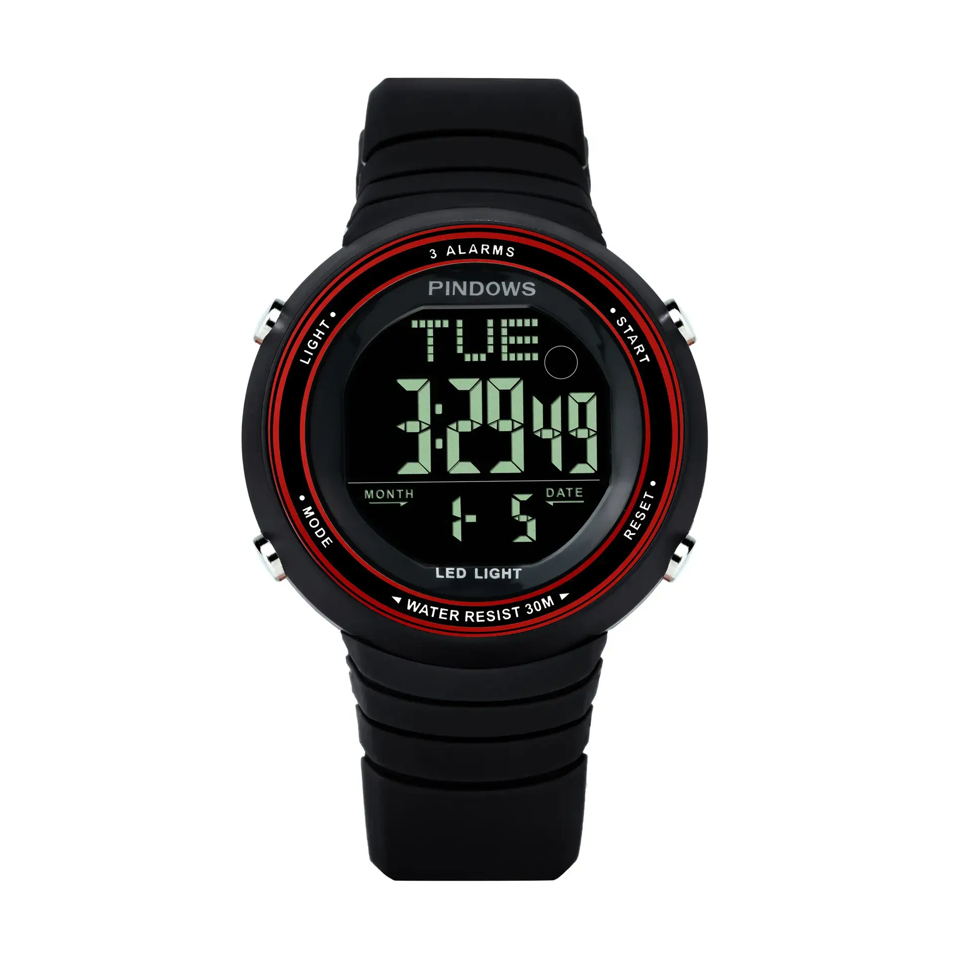 Digital Waterproof Alarm Clock with Red Band - Image 4