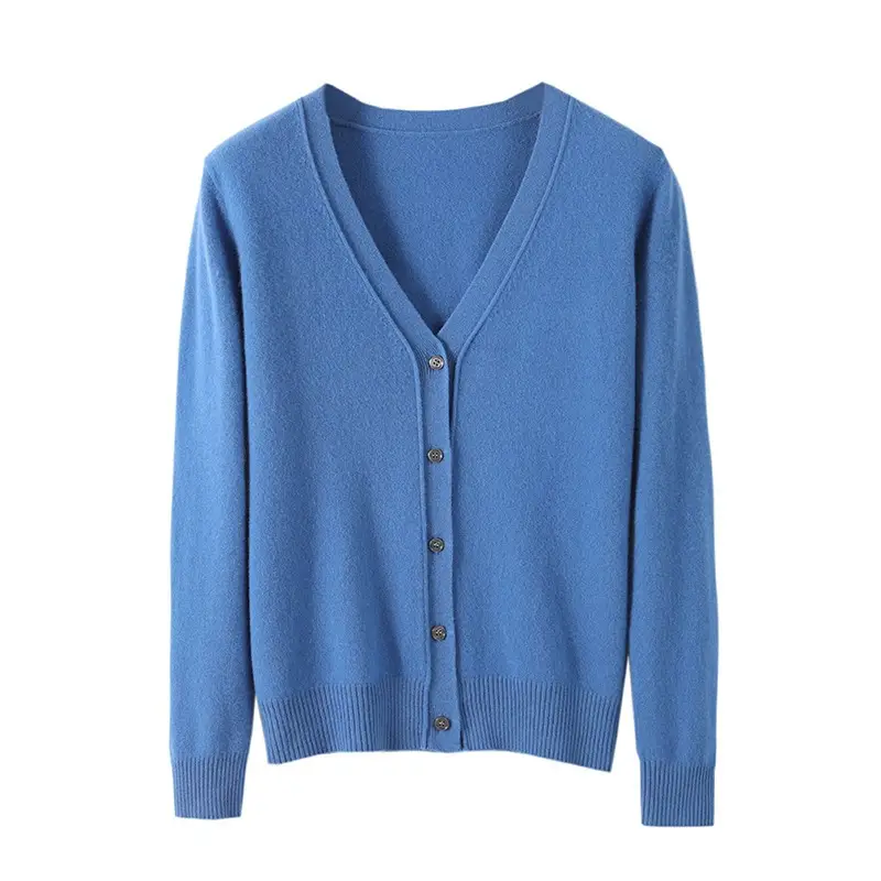 Green Knitted V-Neck Cardigan for Women - Image 22