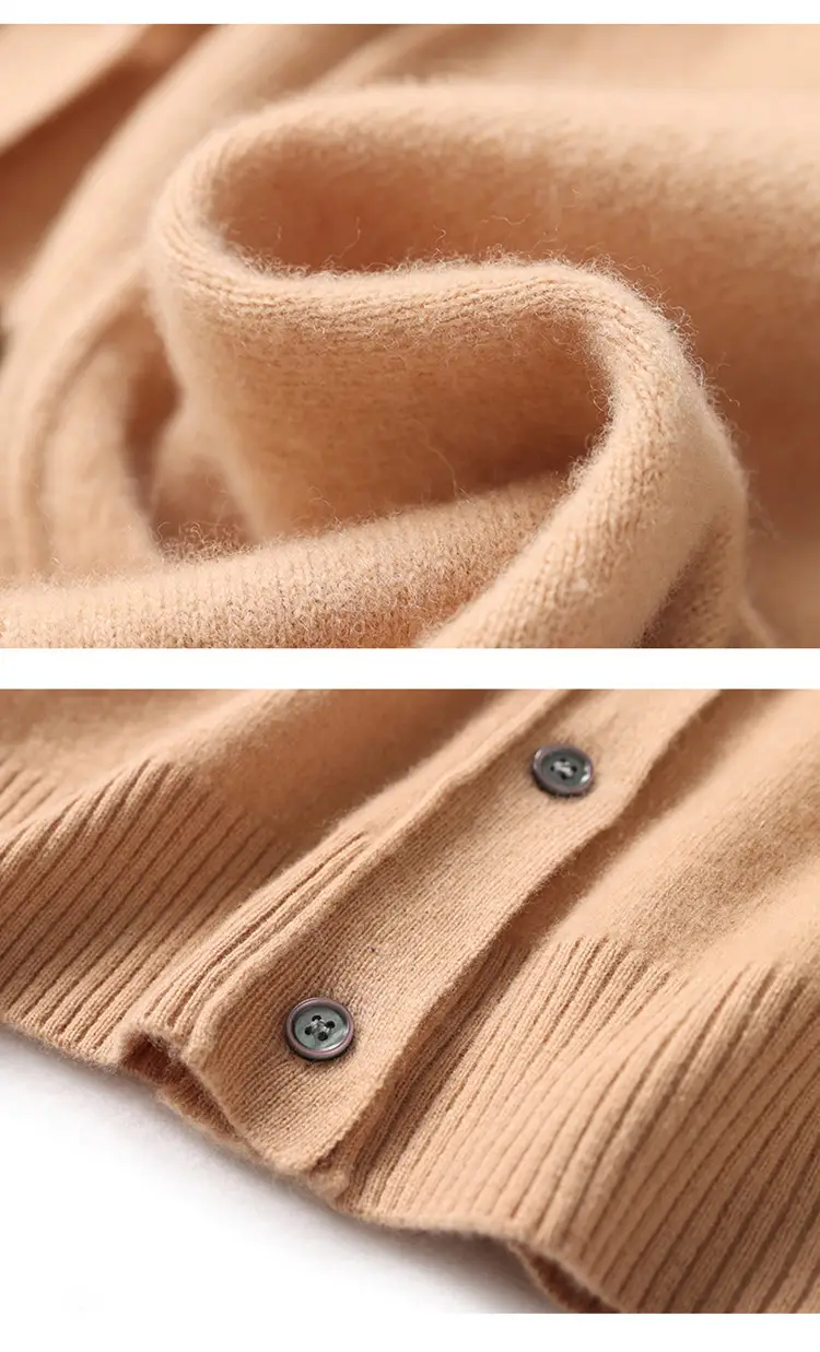 Green Knitted V-Neck Cardigan for Women — feature 40