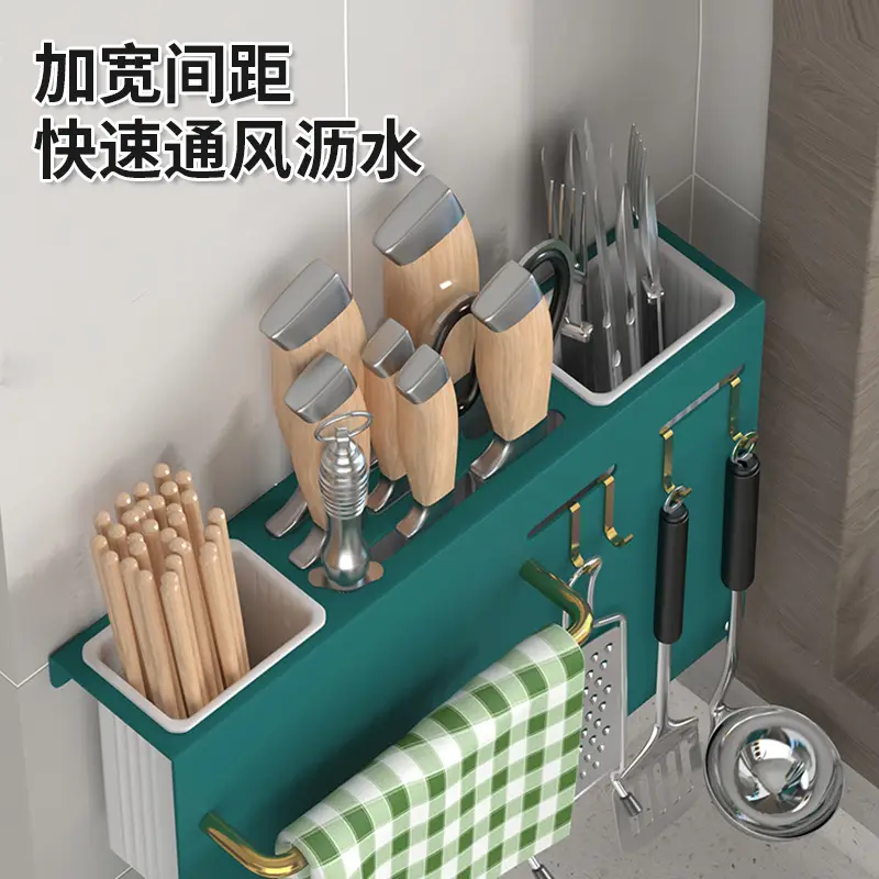 Stainless Steel Knife & Chopstick Rack Wall Mount - Image 11