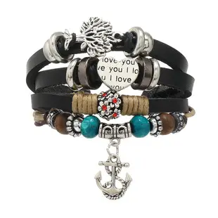 New Ethnic Multi-Beaded Feather Turquoise Glass Wings Leather Bracelet Cross-Border Hot Selling — feature 13