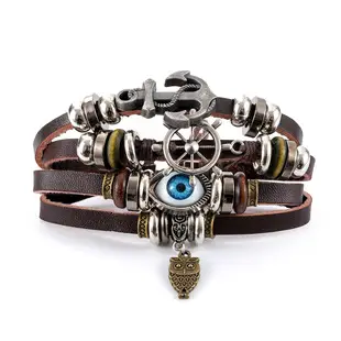 New Ethnic Multi-Beaded Feather Turquoise Glass Wings Leather Bracelet Cross-Border Hot Selling — feature 25