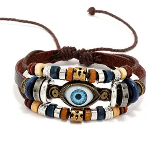 New Ethnic Multi-Beaded Feather Turquoise Glass Wings Leather Bracelet Cross-Border Hot Selling — feature 5