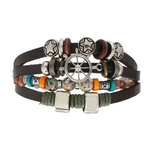 New Ethnic Multi-Beaded Feather Turquoise Glass Wings Leather Bracelet Cross-Border Hot Selling — feature 9