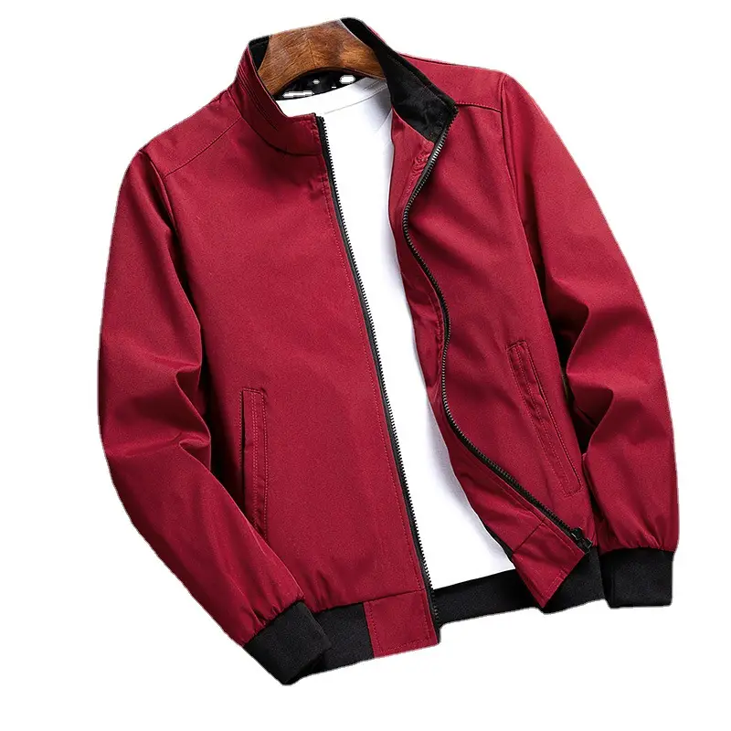 Men's Black Vertical Collar Jacket Solid Color - Image 10
