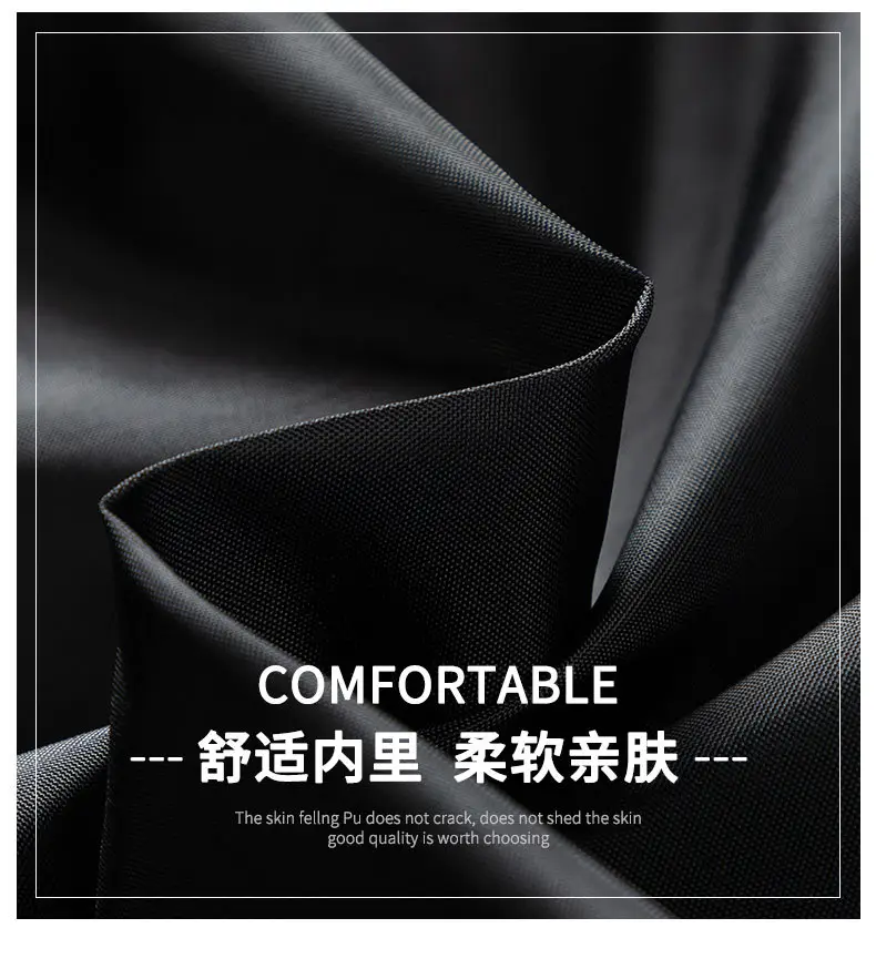 Men's Black Vertical Collar Jacket Solid Color — feature 3