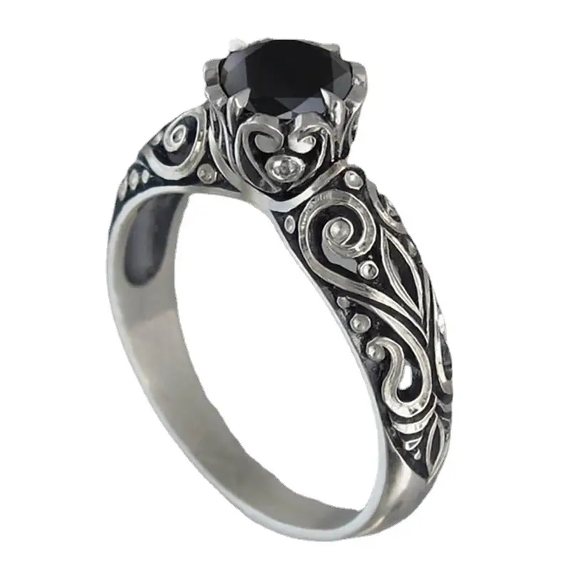 Huajie Silver White Zircon Floral Ring for Women - Image 5