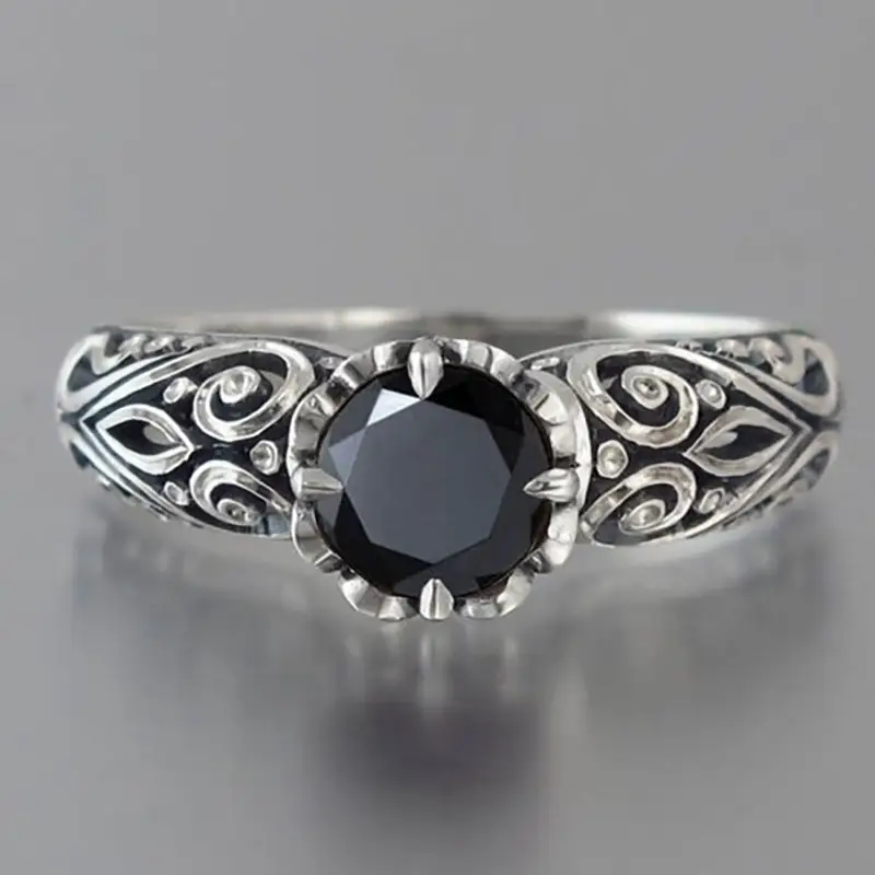 Huajie Silver White Zircon Floral Ring for Women — feature 1
