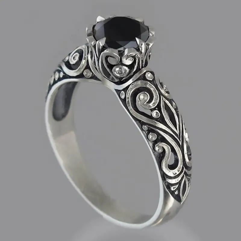 Huajie Silver White Zircon Floral Ring for Women — feature 5