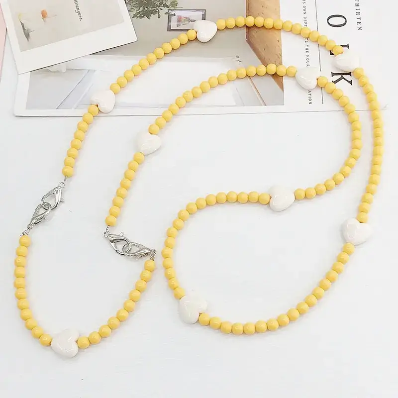 Green Pink Pearl Crossbody Chain for Women