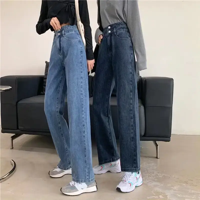 Women Jeans High Waist Wide Leg Straight Pants Loose Fashion Summer 2022 - Image 4