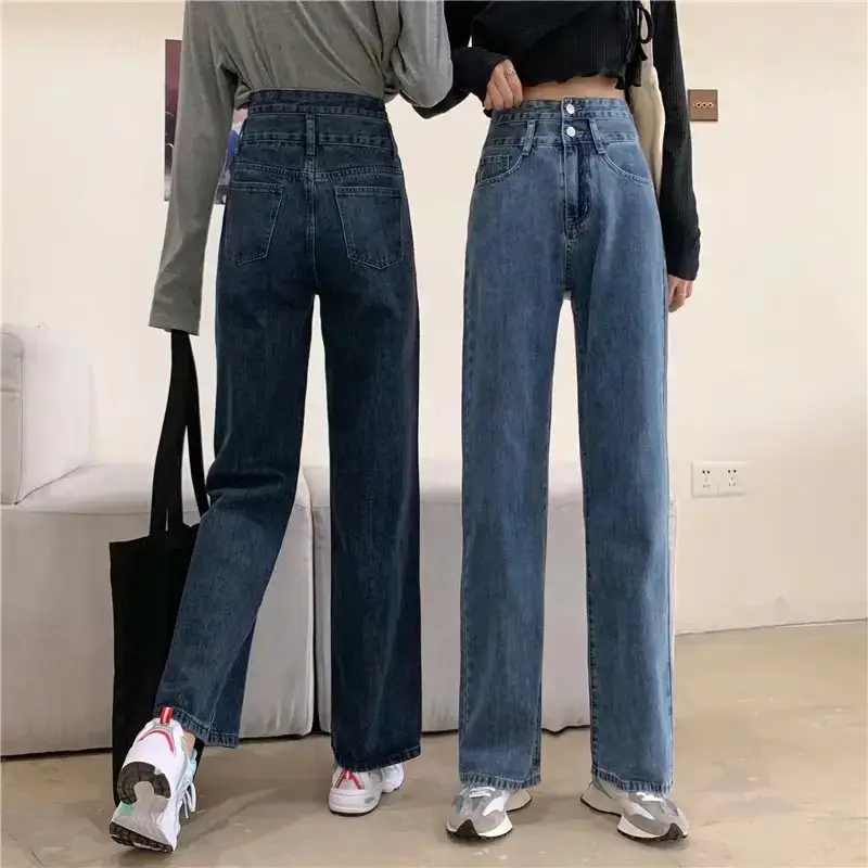 Women Jeans High Waist Wide Leg Straight Pants Loose Fashion Summer 2022 - Image 6