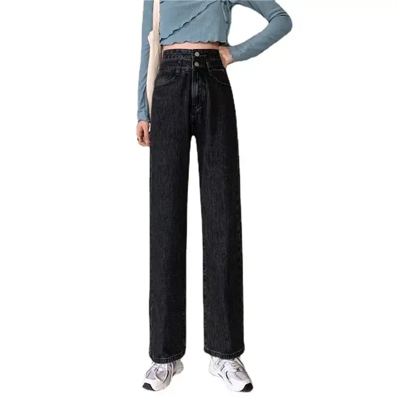 Women Jeans High Waist Wide Leg Straight Pants Loose Fashion Summer 2022 - Image 8
