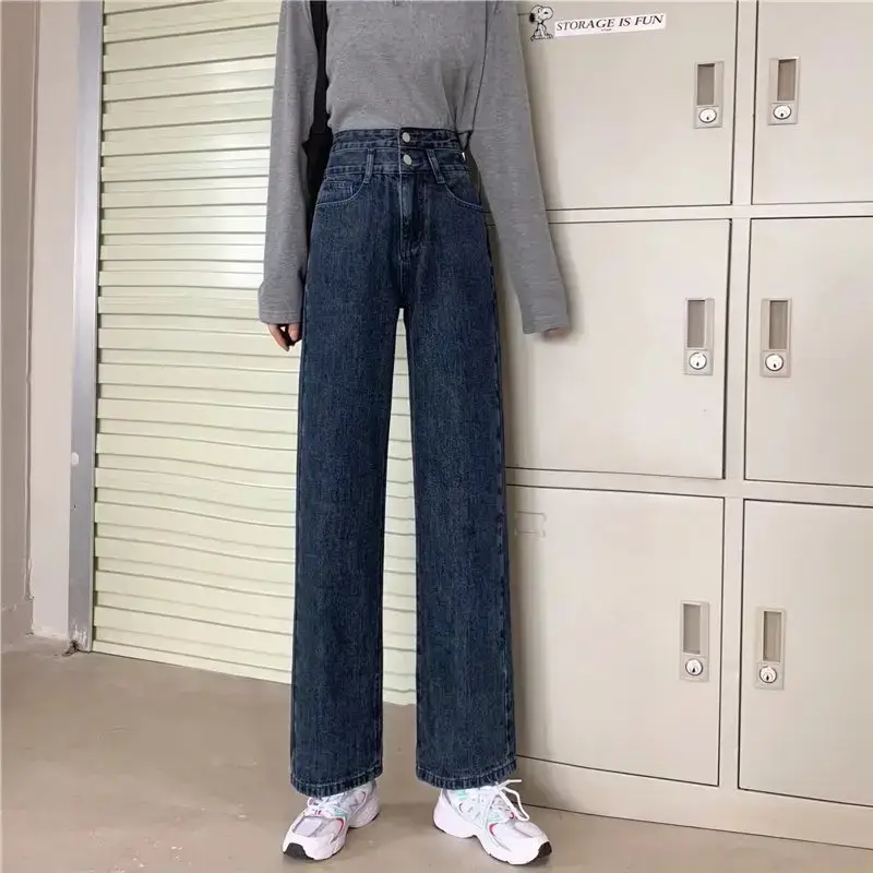 Women Jeans High Waist Wide Leg Straight Pants Loose Fashion Summer 2022 - Image 2