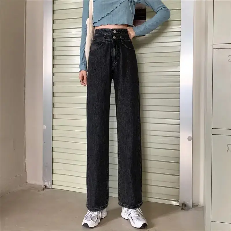 Women Jeans High Waist Wide Leg Straight Pants Loose Fashion Summer 2022 - Image 3