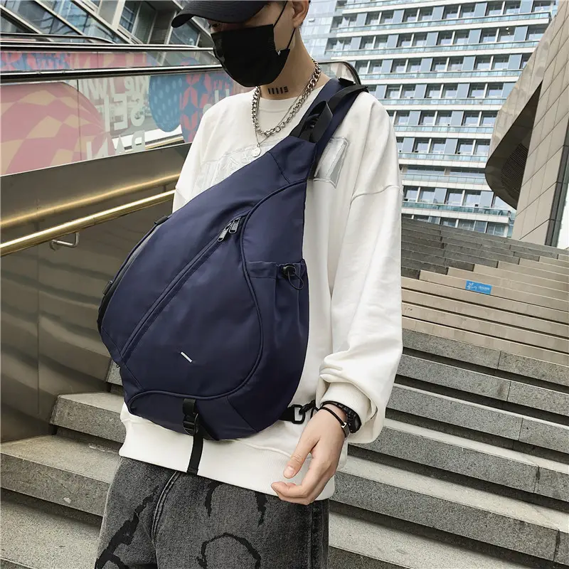 Japanese Tooling Crossbody Bag for Men Black Nylon - Image 6