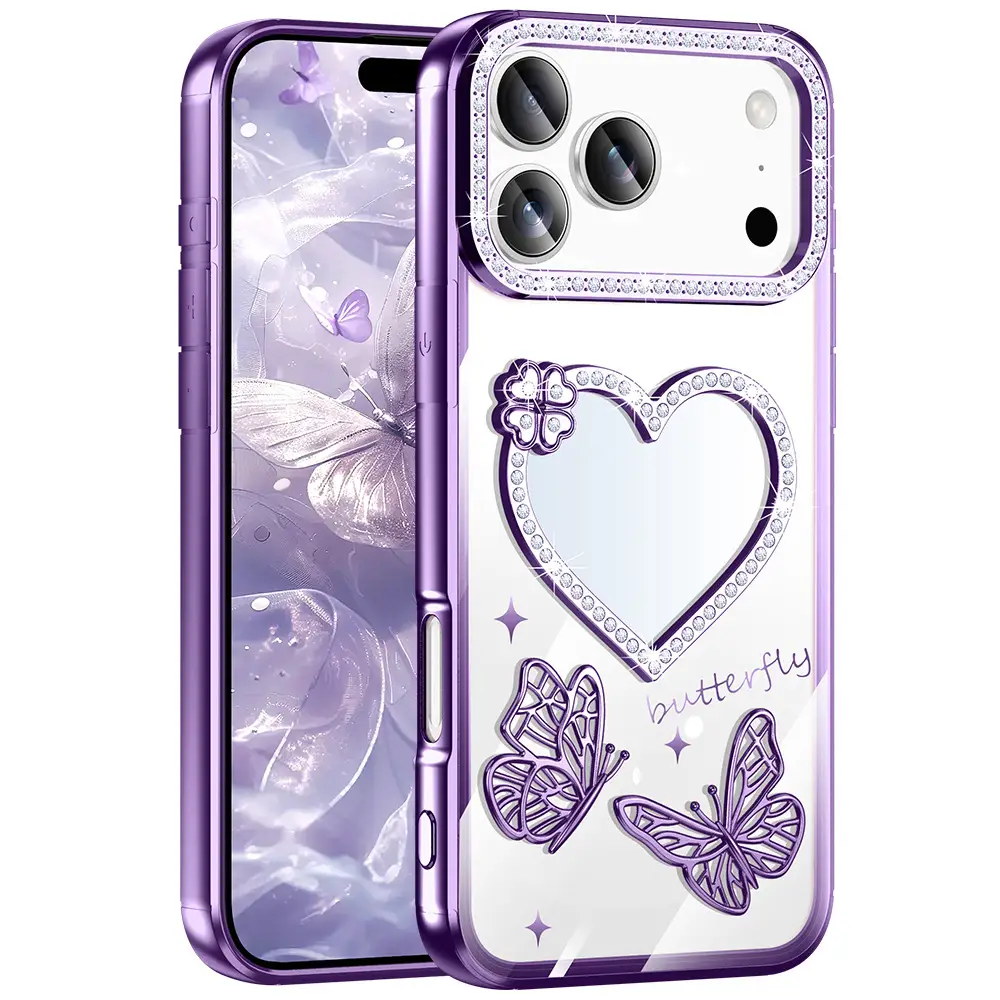 Pink Glitter Makeup Mirror Phone Case for Apple 17Promax — feature 24