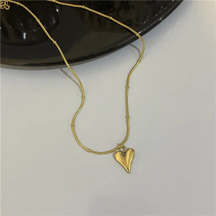 Gold Heart Pendant Necklace for Women