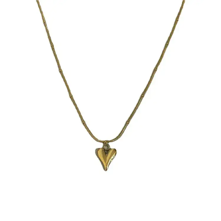 Gold Heart Pendant Necklace for Women