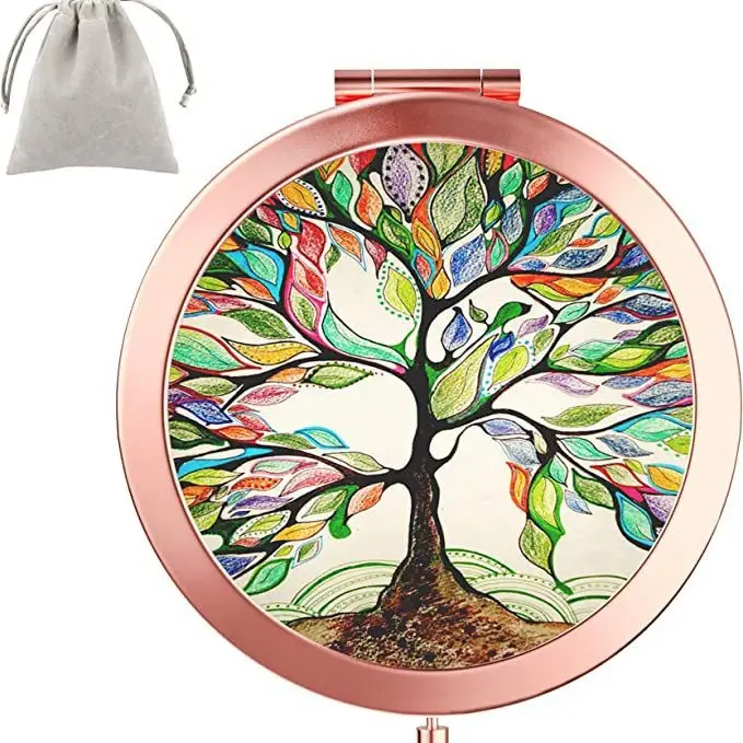Golden HD Sublimation Makeup Mirror with Eiffel Tower Design - Image 24