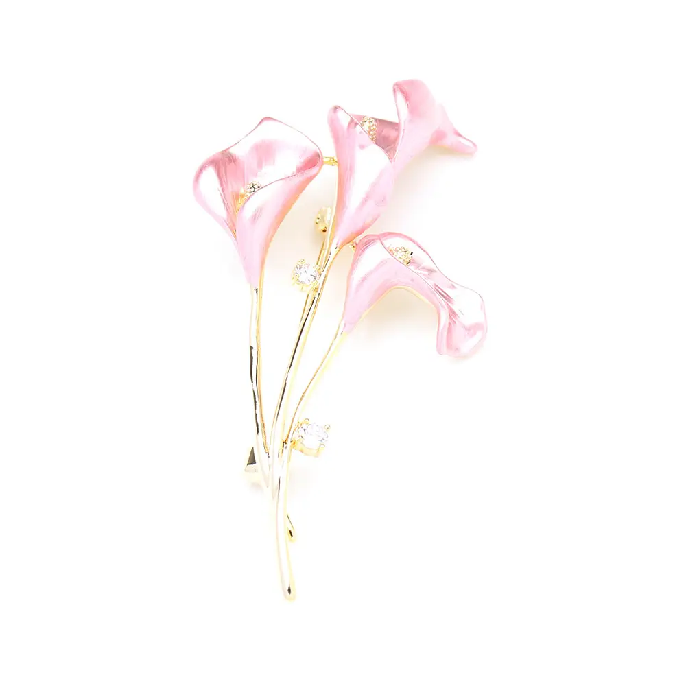Blue Powder Calla Drop Oil Brooch for Women — feature 6