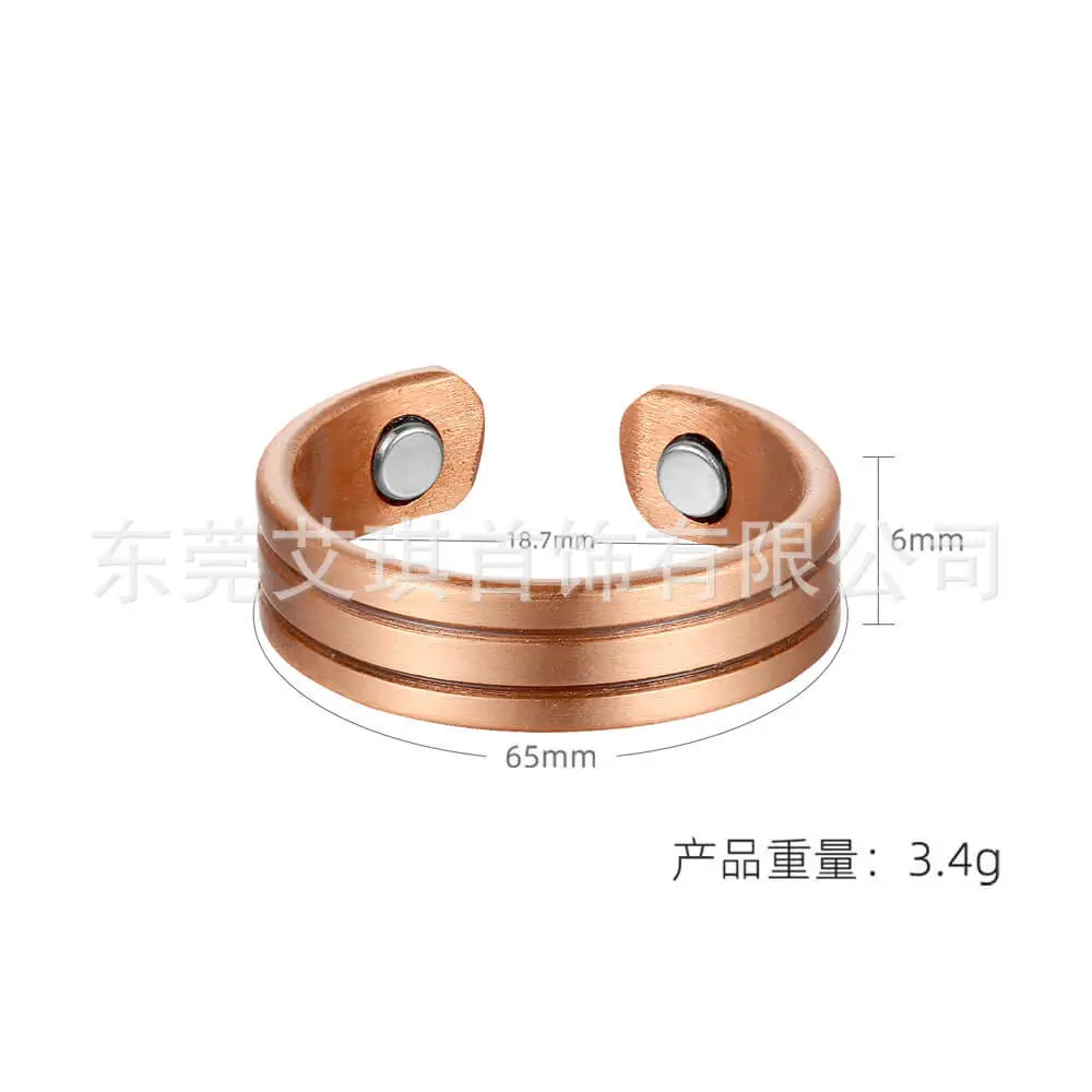 Pure Red Copper Magnet Ring 65mm for Men Women - Image 4