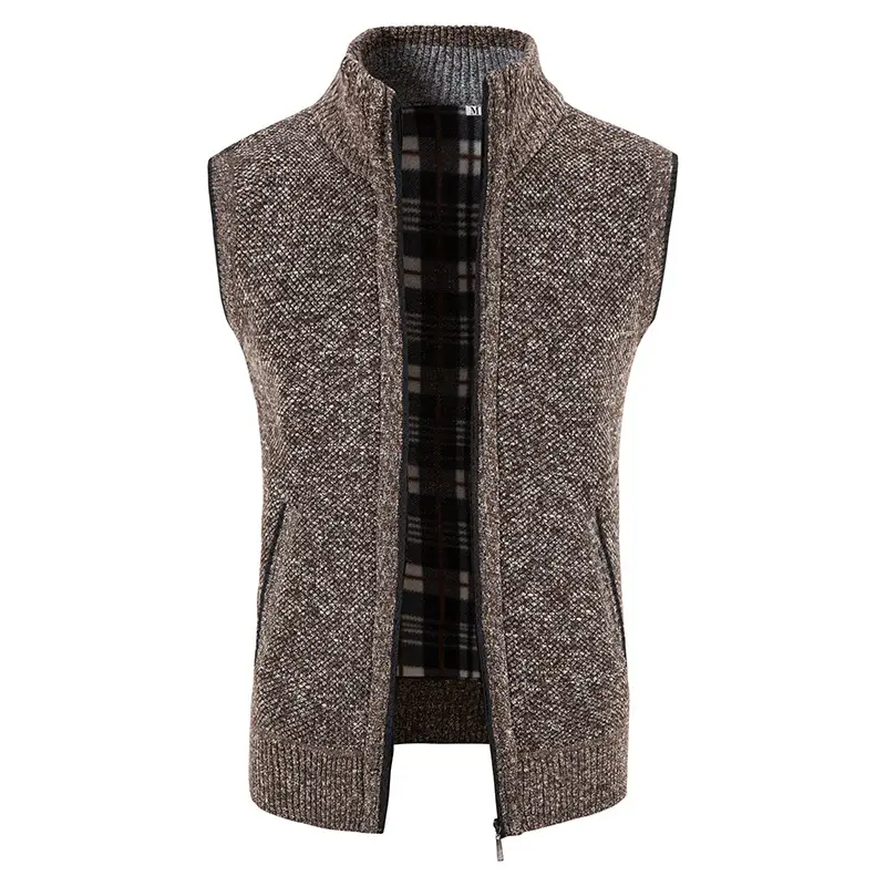 Men's Grey Knit Fleece Vest Large