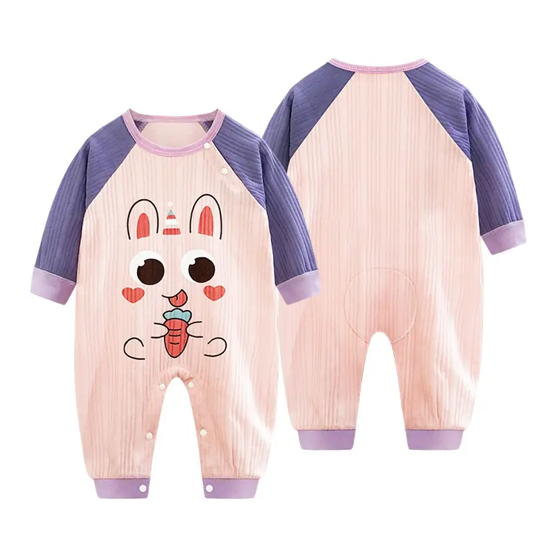 Baby Drawon Suit Purple Bow Patches Pajamas - Image 23