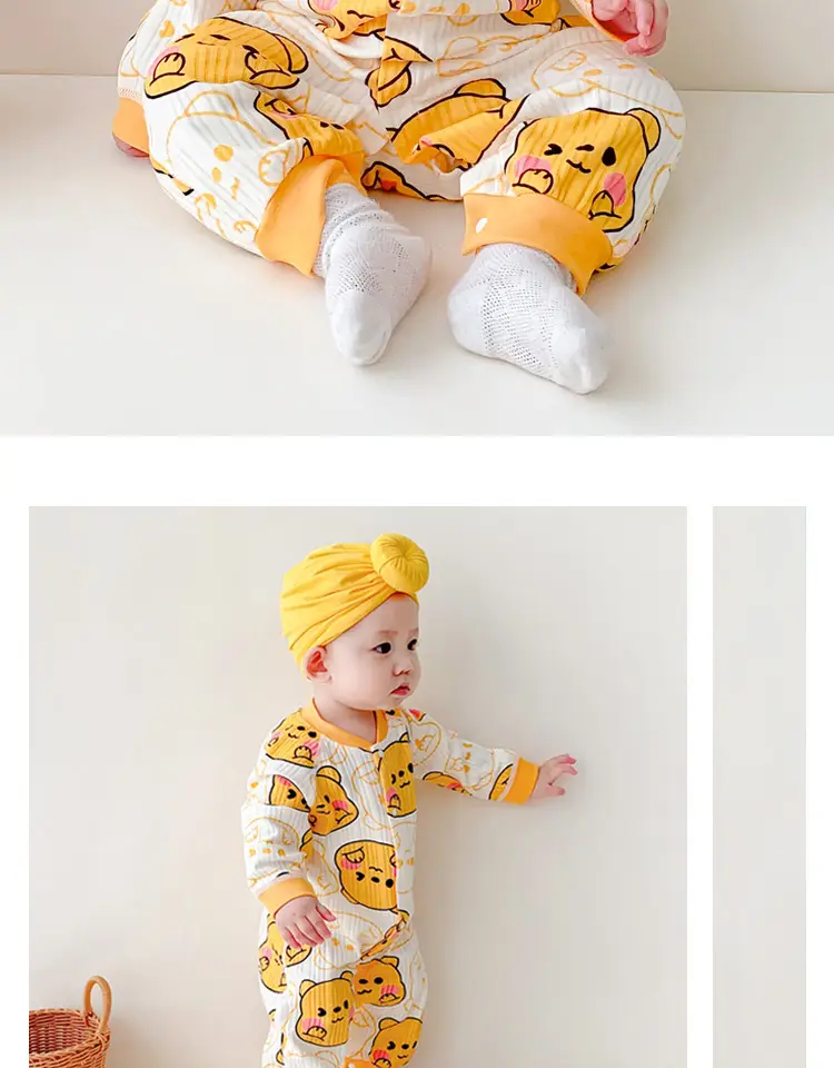 Baby Drawon Suit Purple Bow Patches Pajamas — feature 9