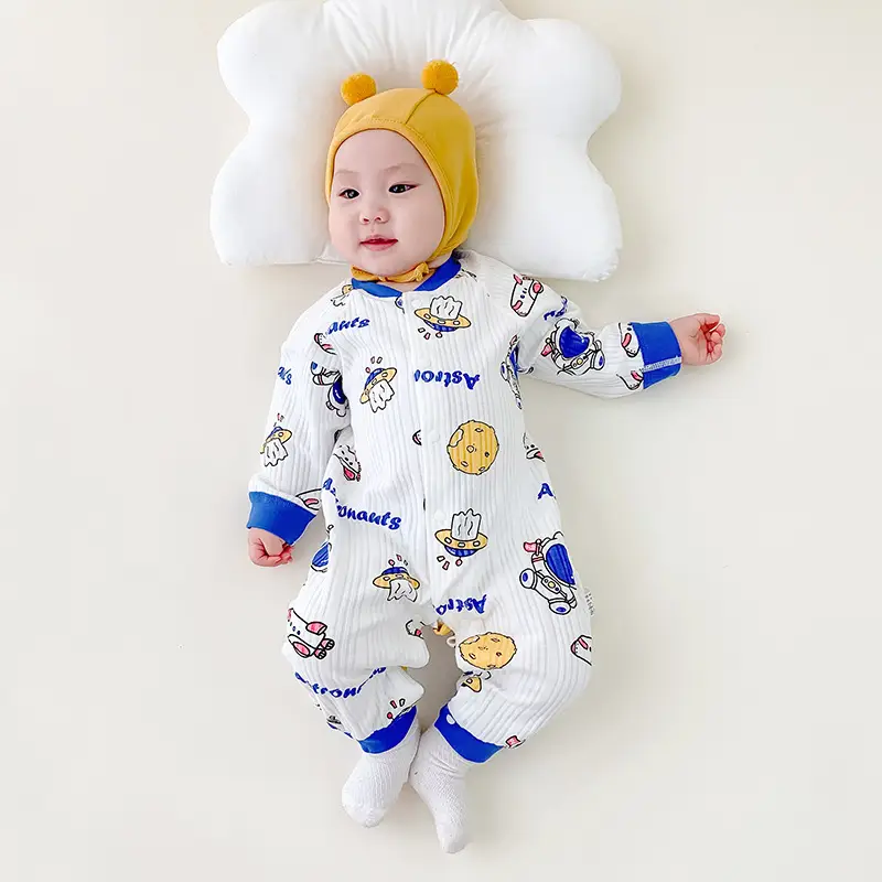 Baby Drawon Suit Purple Bow Patches Pajamas - Image 11