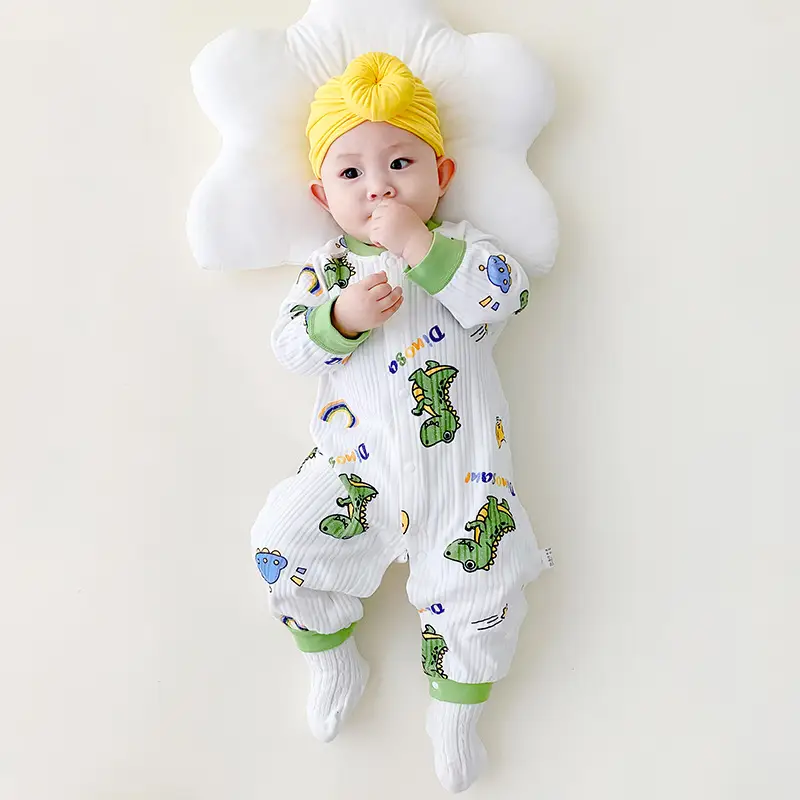 Baby Drawon Suit Purple Bow Patches Pajamas - Image 12