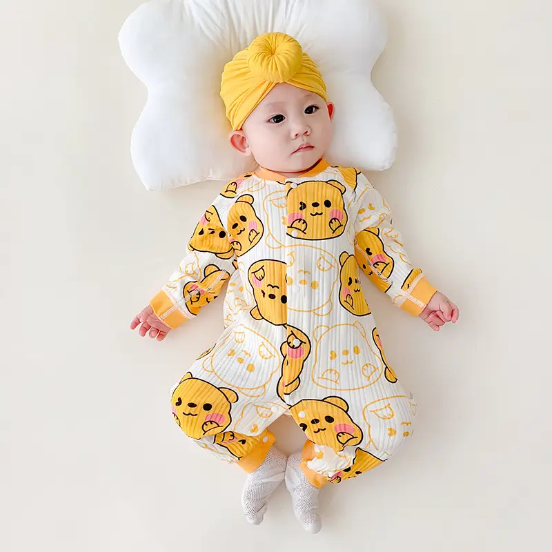 Baby Drawon Suit Purple Bow Patches Pajamas - Image 13