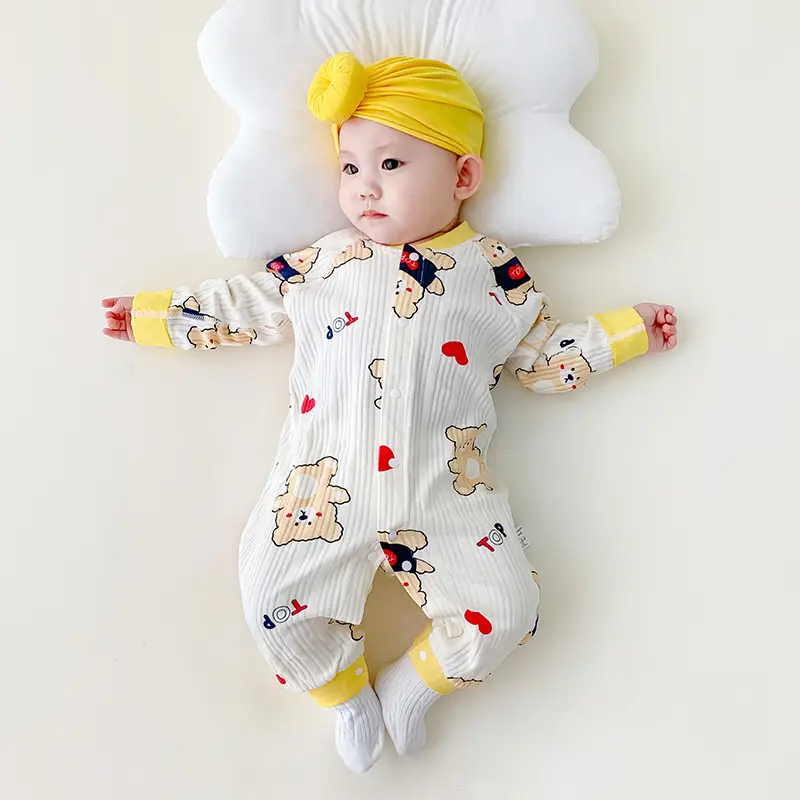 Baby Drawon Suit Purple Bow Patches Pajamas - Image 14