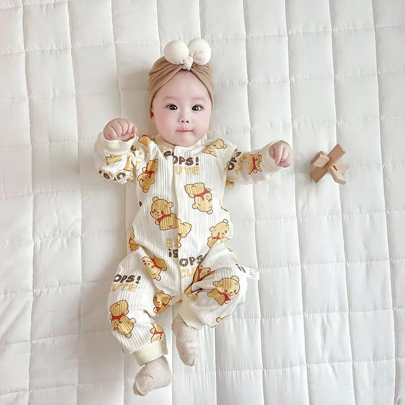 Baby Drawon Suit Purple Bow Patches Pajamas - Image 5