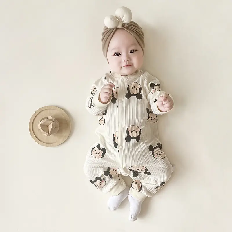 Baby Drawon Suit Purple Bow Patches Pajamas - Image 7