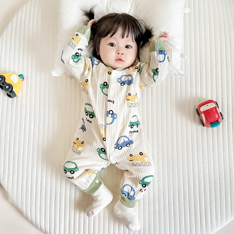 Baby Drawon Suit Purple Bow Patches Pajamas - Image 8