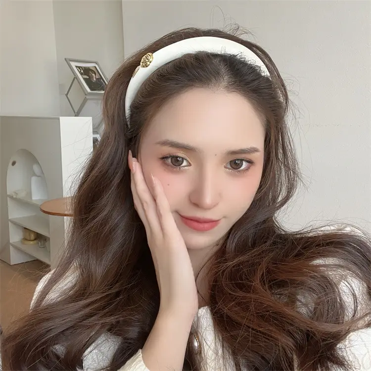 Black Camellia Headband for Women's Hair Accessories