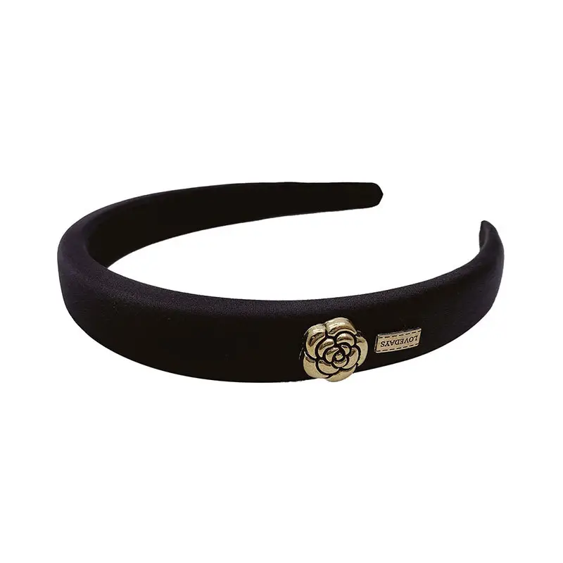 Black Camellia Headband for Women's Hair Accessories