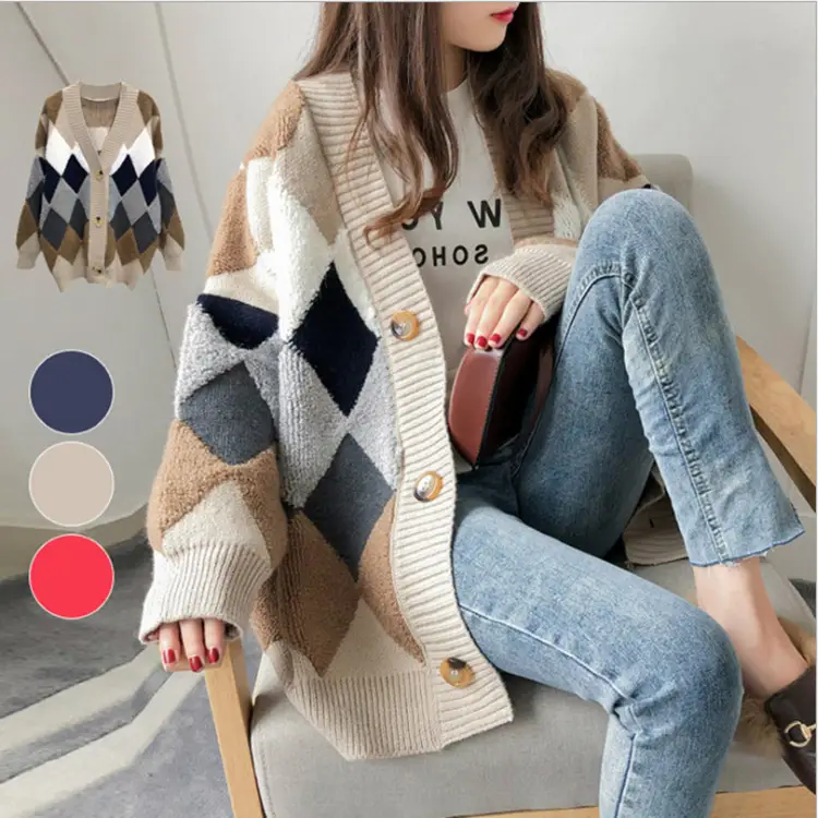 Women's Cross-Country V-Neck Sweater Coat Winter Cozy - Image 8
