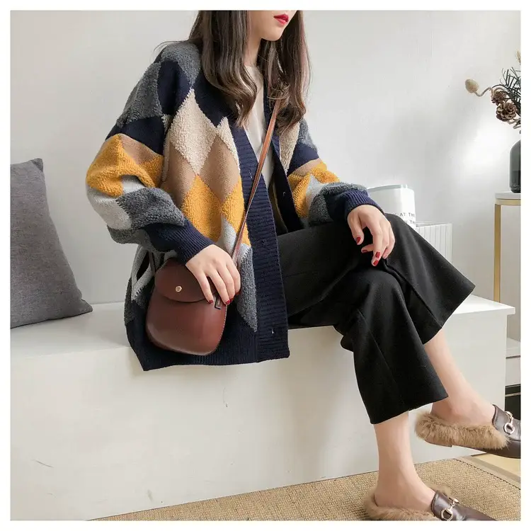 Women's Cross-Country V-Neck Sweater Coat Winter Cozy — feature 13