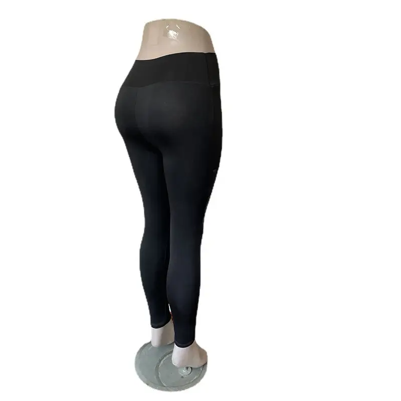 Women's Black High Waist Yoga Pants Mesh Tight Leggings Plus Size - Image 4