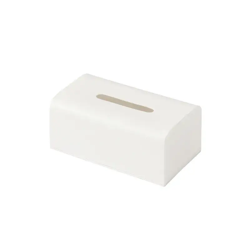 Modern White Rectangular Tissue Box for Living Room & Desk