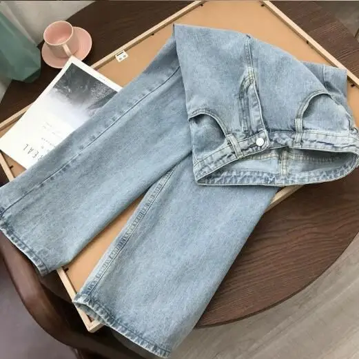 Women High Waist Straight Leg Jeans Korean Style Loose Fit - Image 7