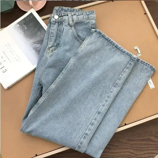 Women High Waist Straight Leg Jeans Korean Style Loose Fit - Image 8